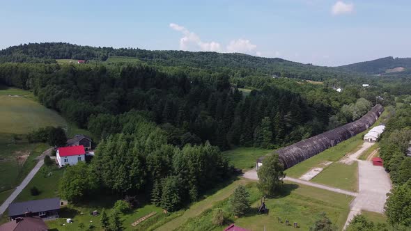 Aerial View of Railway Shelter in Stepin Poland