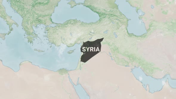 Globe Map of Syria with a label alt