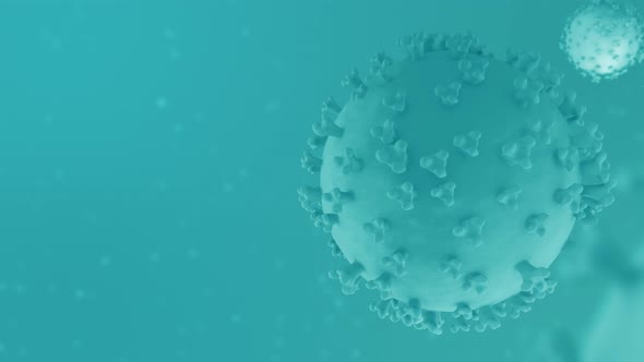 Coronavirus ( Covid - 19 ) Looped turquoise Background - Version 3