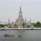 Thailand Bangkok River City Scene, Tourist Boat Trip Water Taxi and Buddhist Temple of Wat Arun City - VideoHive Item for Sale