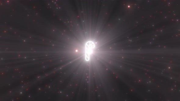 Christmas Winter Candy Cane Neon Lights Tunnel Peppermint Holiday - 4K alt