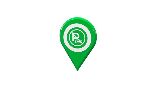 Map Location Pin With No Parking Icon Green V2 alt