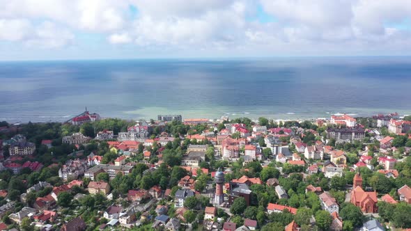 Historical Zelenogradsk City on Coast of Azure Baltic Sea