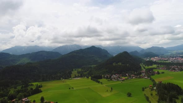 Panorama From the Air Forggensee and Schwangau Germany Bavaria alt