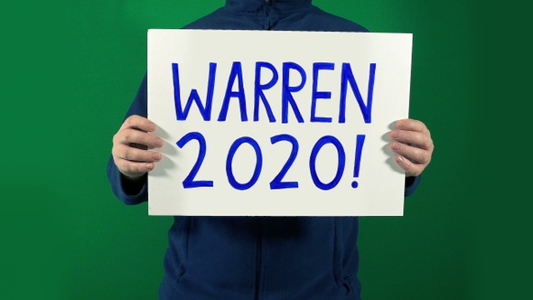 2020 Presidential Candidates - Sign Held Up With Alpha Matte alt