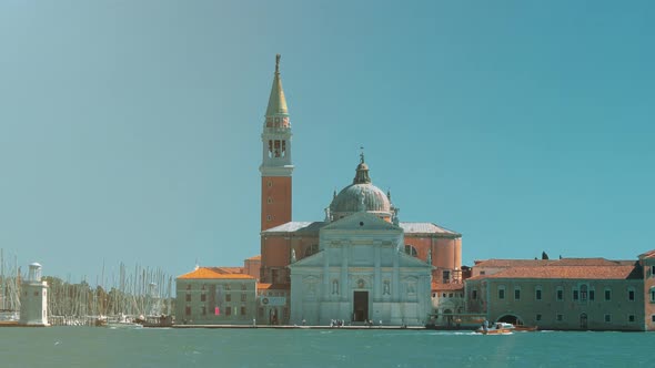 Venice, Italy. Basilica di Santa Maria Della Salute, Grand Canal, and lagoon.