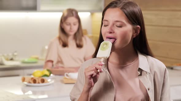 Pretty Woman With Ice Cream alt