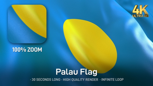 Palau Flag - 4K alt