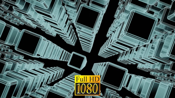 Magical Animation Of Turquoise Cubes HD alt