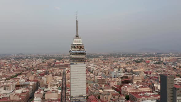 Aerial Drone View of Torre Latinoamericana Tall Building alt