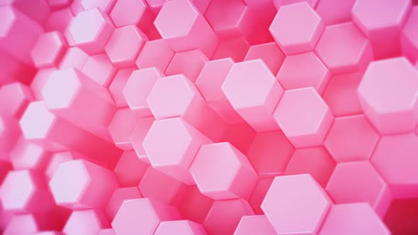 Puffy Red Hexagon Background