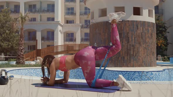 Sporty Woman Glutes Workout Outdoors alt