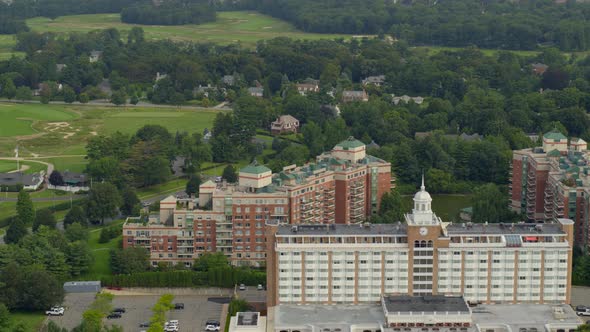 Flying Over Hotel and Condominiums at Garden City Long Island alt