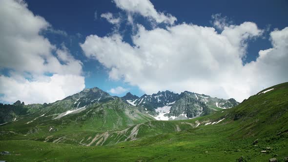 Turkey Artvin Yıldız Gölü. Unmelted Snows. 4K Time Lapse.