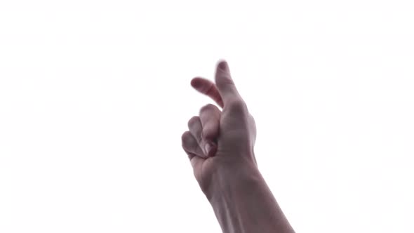 Person does hand gesture with bright white backdrop 43 alt