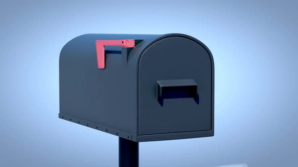 Animation of letters delivery incoming into a mailbox and filling it out. HD alt