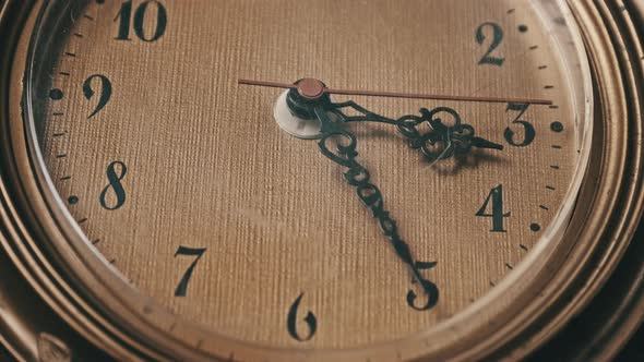 Old Retro Wall Clock with Moving Second Hand CloseUp alt