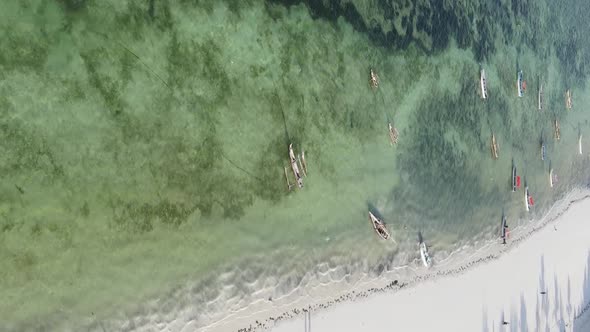 Zanzibar Tanzania  Vertical Video of the Ocean Near the Coast Slow Motion alt