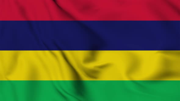Mauritius flag seamless waving animation