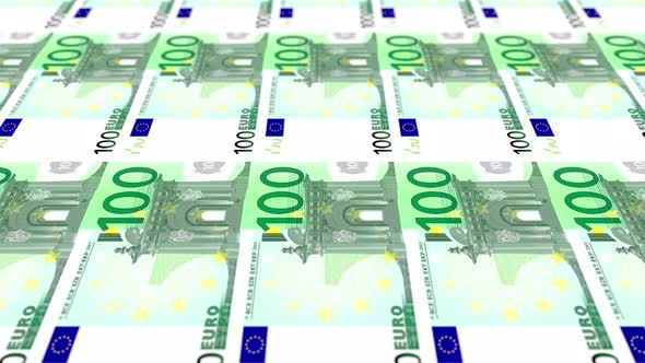 100 Euro Note Money Loop Background 4K 10