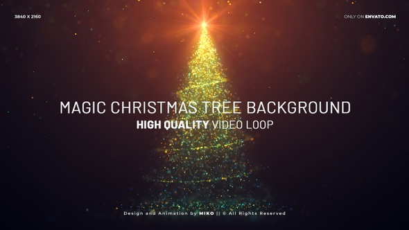 Magic Christmas Tree Background 4K