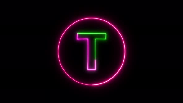 Glowing neon font. pink and green color glowing neon letter.  Vd 1320