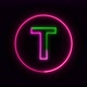 Glowing neon font. pink and green color glowing neon letter.  Vd 1320