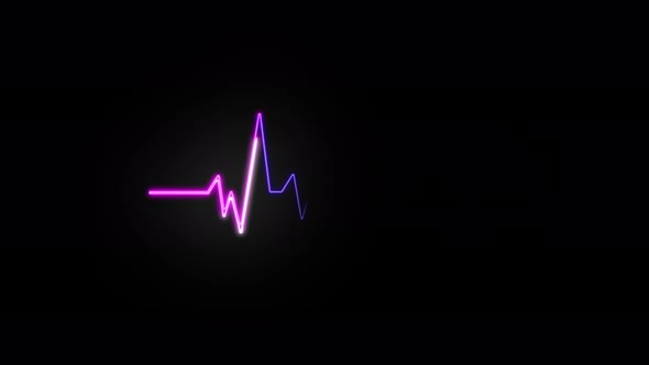 Abstract seamless line heart beat. 4k video animation of pulse heart rhythm. Video animation alt