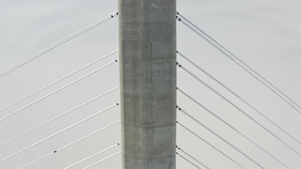 Aerial View of the Top of the Pylons of the Russian Bridge alt