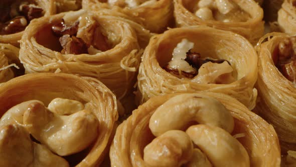 Baklava Traditional Turkish Dessert Served on a Tray