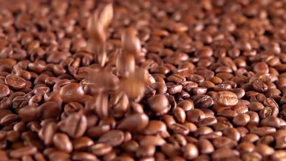 Few Coffee Beans are Falling on a Heap