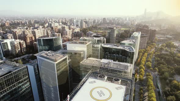 Elevated View of Las Condes District in Santiago, Chile. 