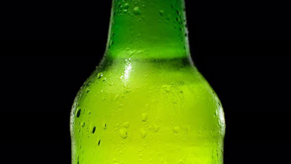 Green Cold Bottle with Beer