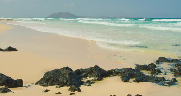 Volcanic Island Lobos Near to Town Corralejo in Fuerteventura Canary Islands alt