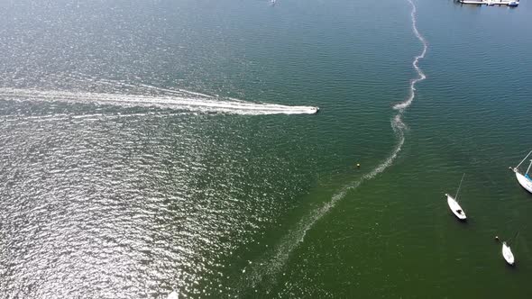 Aerial view of Boats at Sea