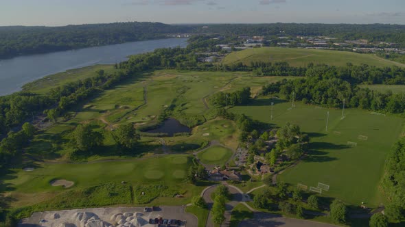 Golf Course Near Hempstead Harbor Port Washington Long Island Aerial alt