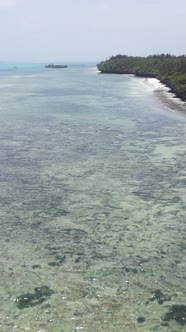Vertical Video of the Ocean Near the Coast of Zanzibar Tanzania alt