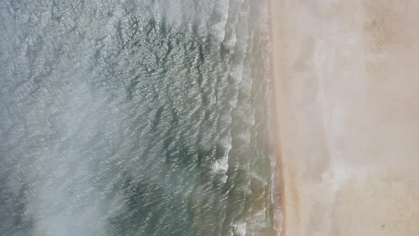 Aerial View Vertically Down the Sea Sandy Beach alt