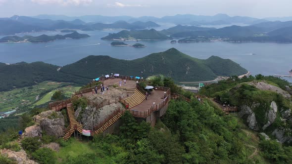 4K Aerial Drone Footage View of Mireuk Mountain alt