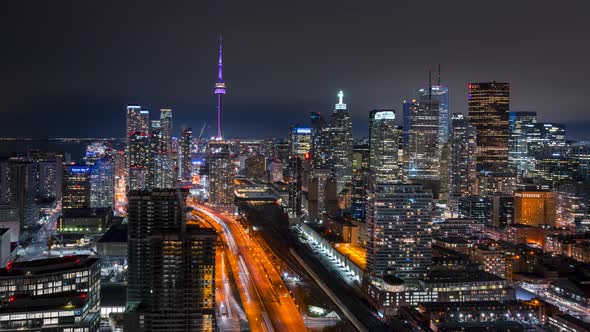 Night City Traffic Lights Toronto