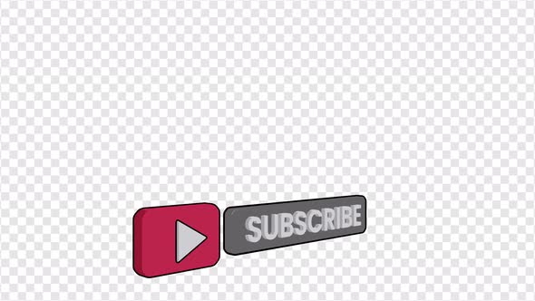 3D Cartoon Youtube Subscribe Button in 4K