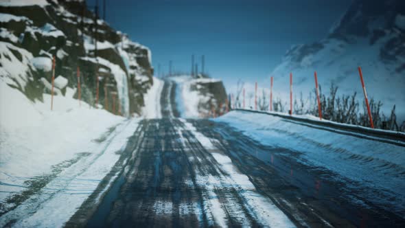 Winter Road on Lofoten Islands alt