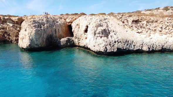 View From the Sea To Caves in Cavo Greco in Protaras, Cyprus