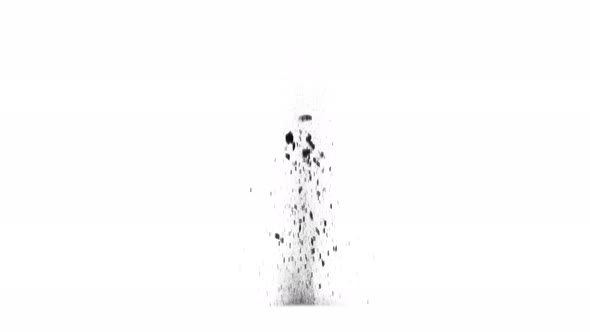 Explosion And Ground Scattering On White