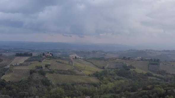 Aerial view of tuscany hills, Italy