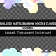 Isolated Pastel Rainbow Doodle Clouds Frame - VideoHive Item for Sale