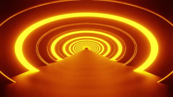New Orange Circle Tunnel Vj Loop Background 4K alt