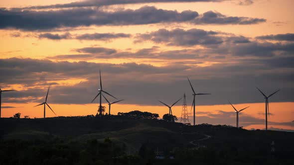 Windmill turbine farm for electrical generator