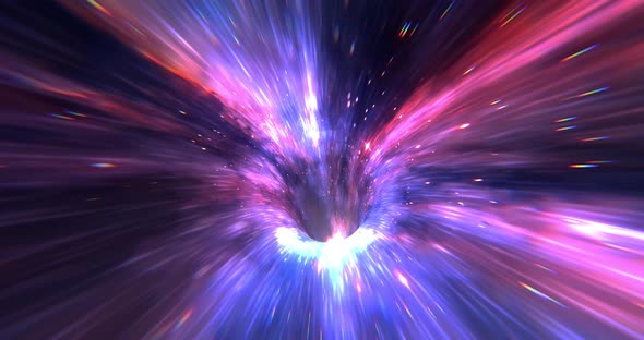 Abstract energy tunnel in space. Wormhole through time and space.