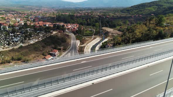 Viaduct Camera Ascends Rises Above Traffic